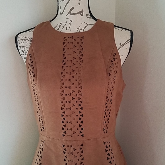 Target Mossimo Laser Cut Faux Suede Mini Dress Size Small - Picture 2 of 7
